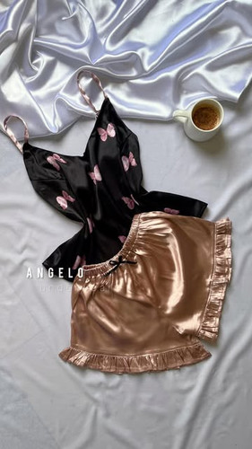 خرید تاپ و شورتک ساتن