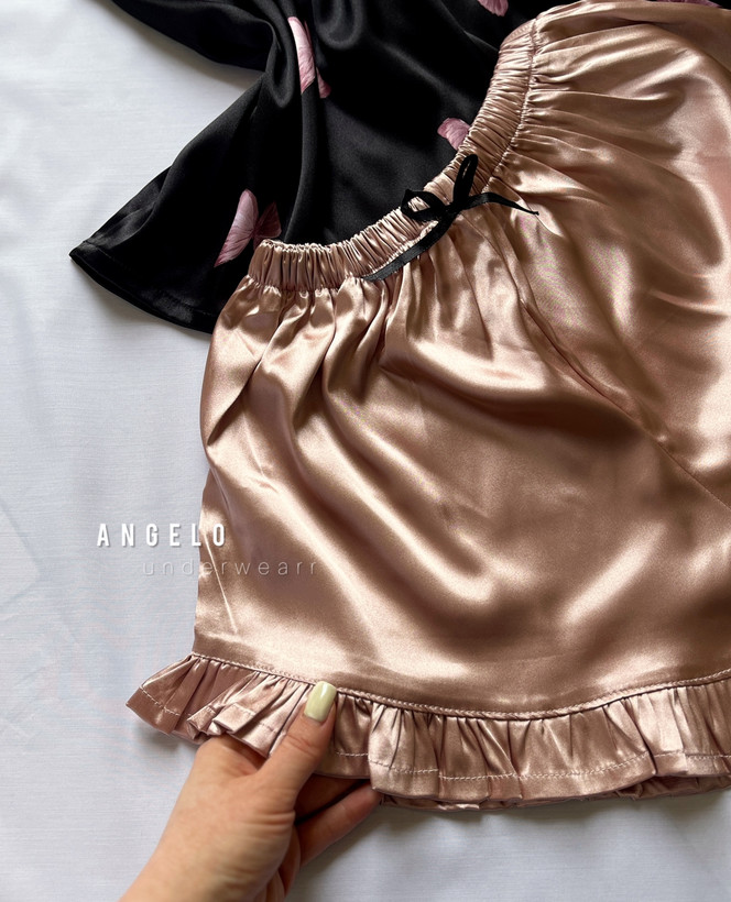 تاپ و شورتک دخترانه جنس ساتن