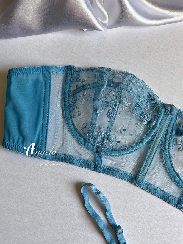 خرید اینترنتی ست شورت و سوتین زنانه آبی