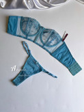 خرید ست شورت و سوتین زنانه آبی رنگ فنردار و شورت بکلس با ارسال فوری و قیمت مناسب